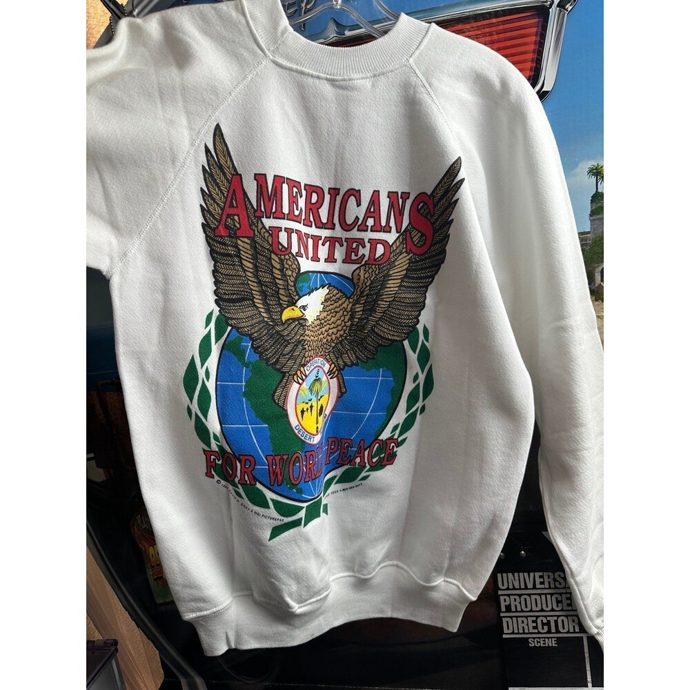 Operation Desert Storm Crewneck Sweatshirt Size L White vtg 90’s